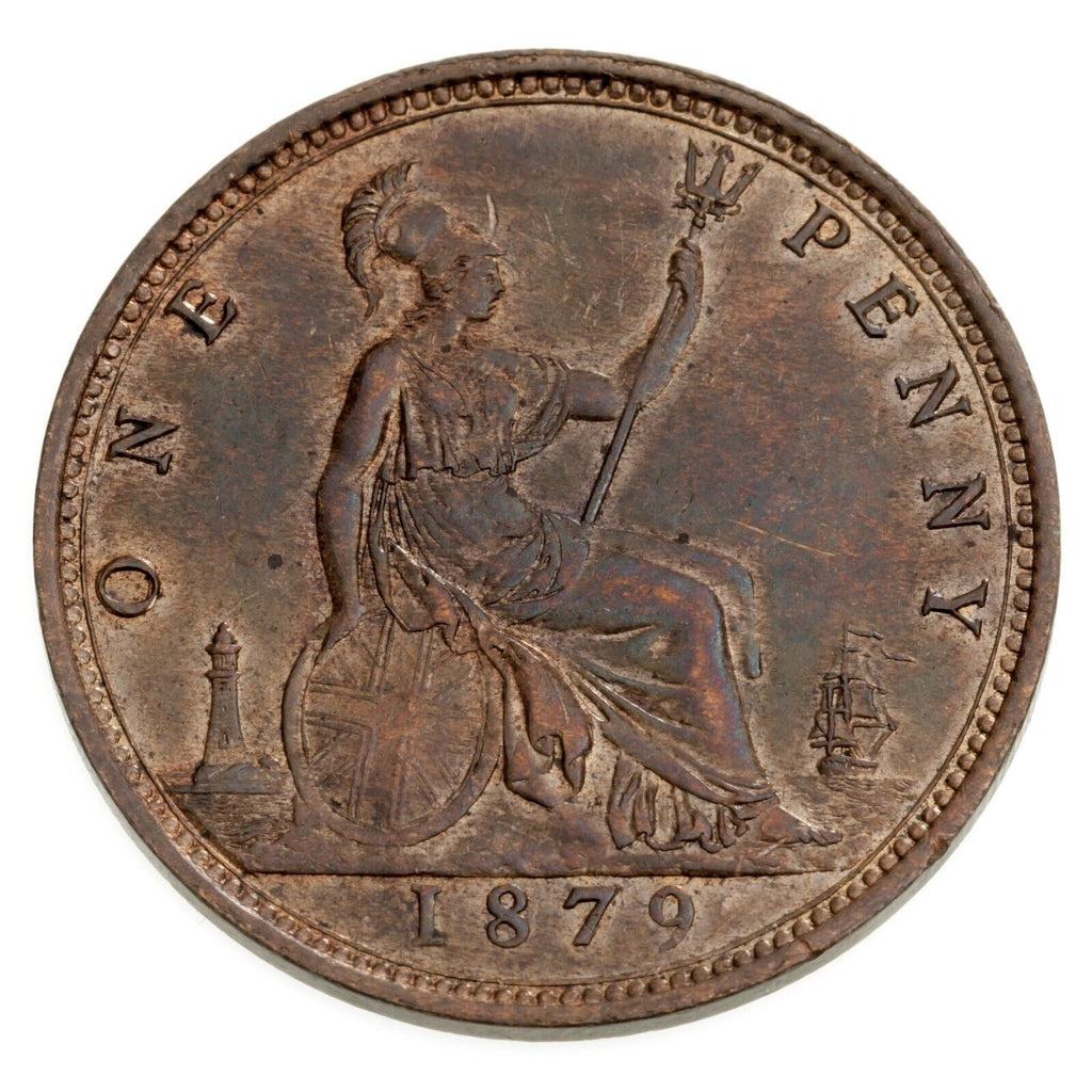 1879 Great Britain Penny in Extra Fine XF Condition KM #755
