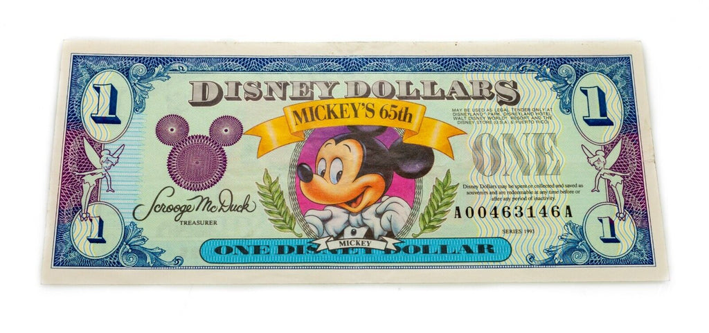 Series of 1993 A Disney Dollar Mickey's 65th in AU Condition