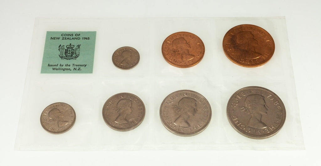 1965 New Zealand Mint Sets lot of 3, Green & Blue Flat Packs