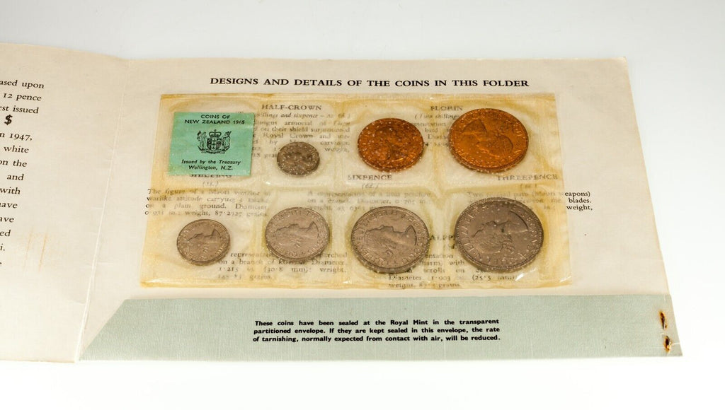 1965 New Zealand Mint Sets lot of 3, Green & Blue Flat Packs