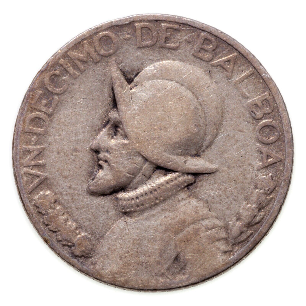 1933 Panama 1/10, 1/4, 1/2 Balboa Lot of 3 Silver Coins KM# 10.1, 11.1, 12.1