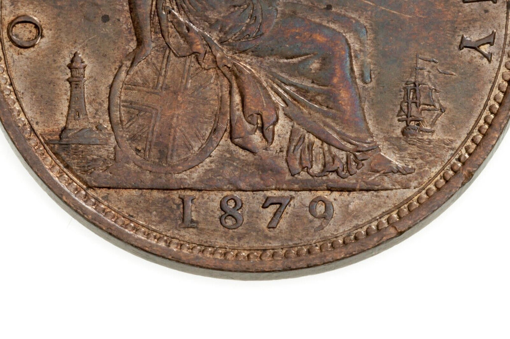 1879 Great Britain Penny in Extra Fine XF Condition KM #755