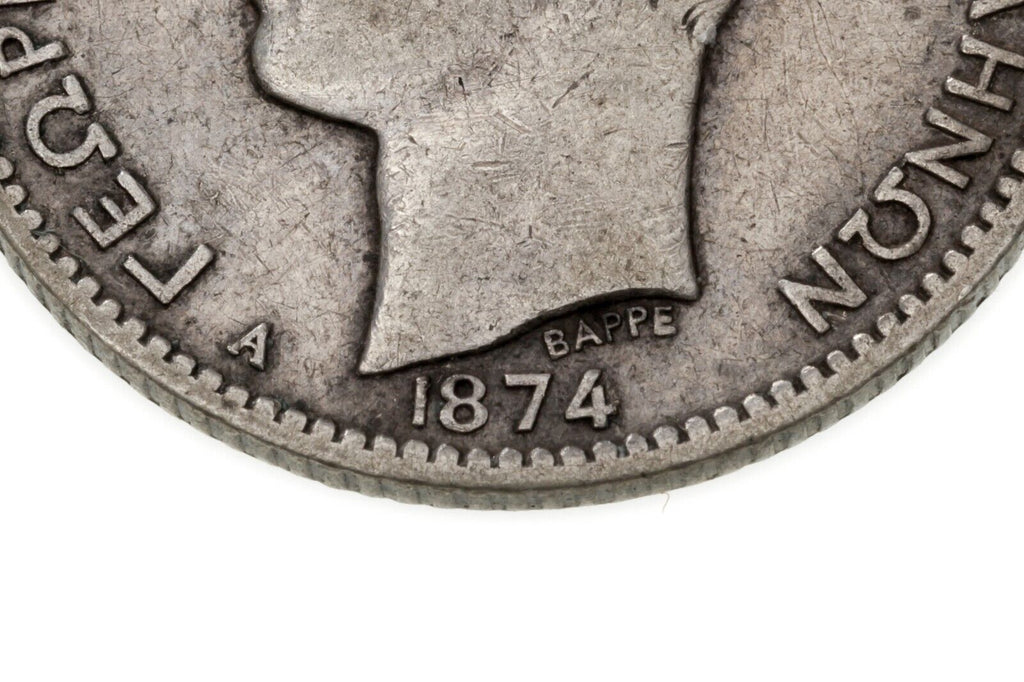 1874 Greece Drachma Coin in VF Condition KM# 38
