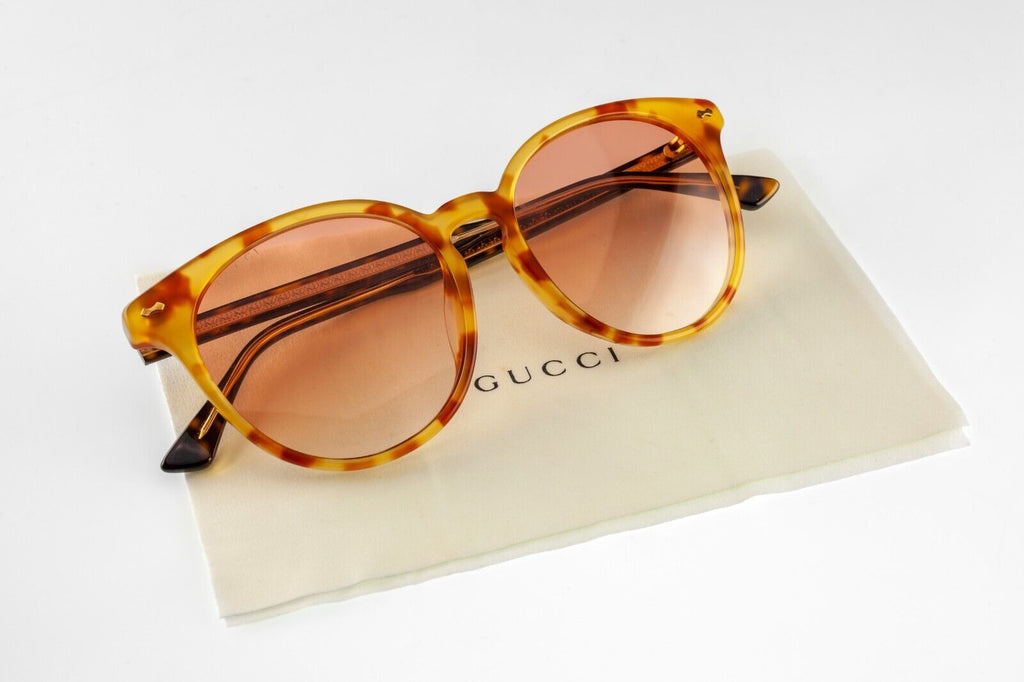 Gucci Honey Tortoiseshell Orange Pink Sunglasses w/ Case and Cloth GG0195SK