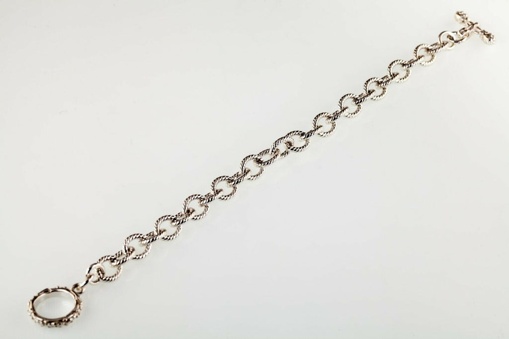 Sterling Silver Laso Round Link Bracelet 8.50" Long
