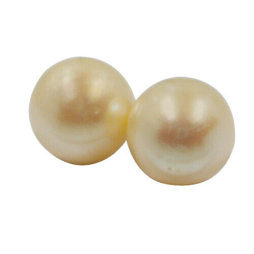 10k Yellow Gold Cultured 7.0 mm Pearl Stud Earrings Gorgeous!